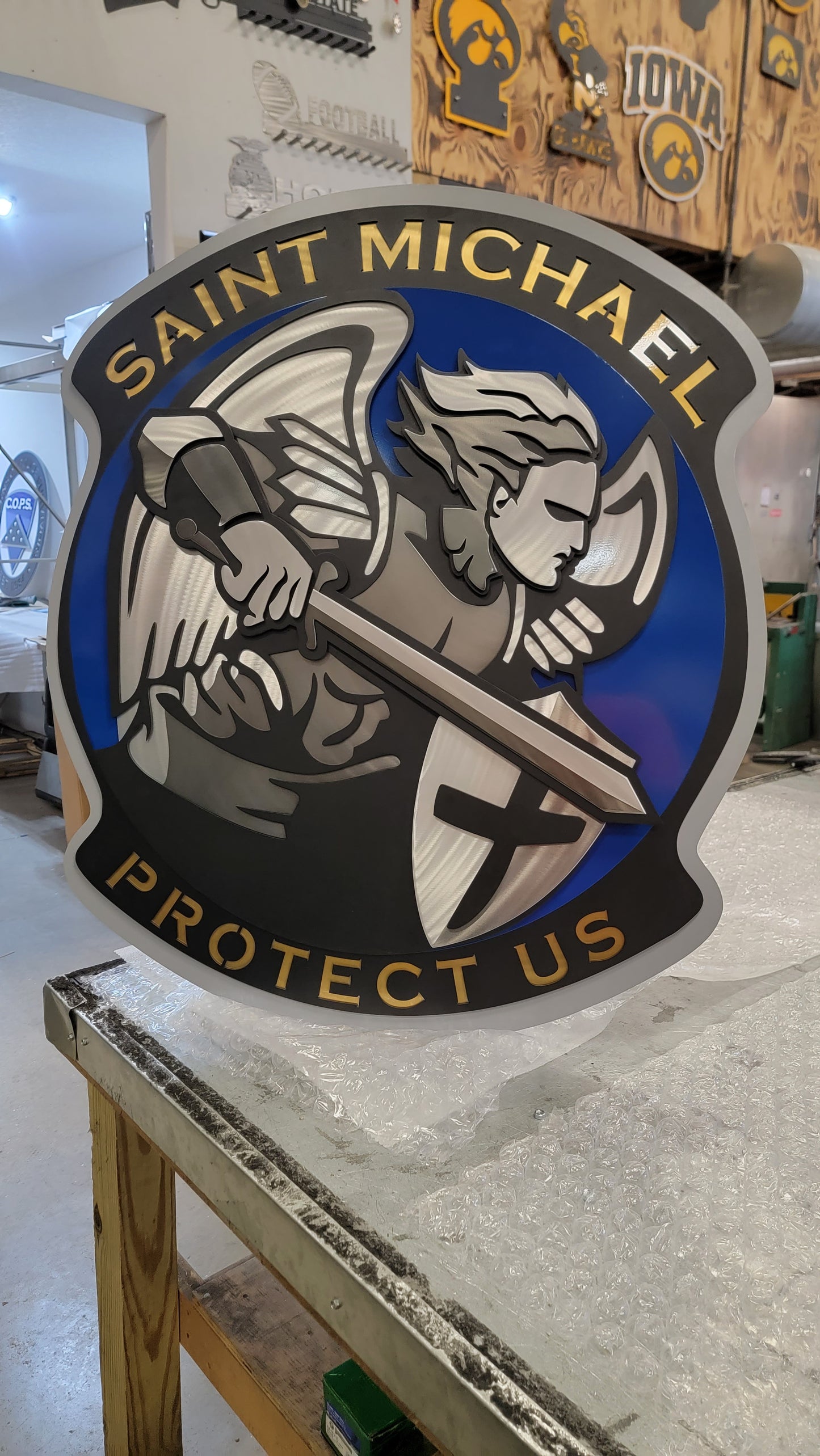 Saint Michael Protect Us Badge