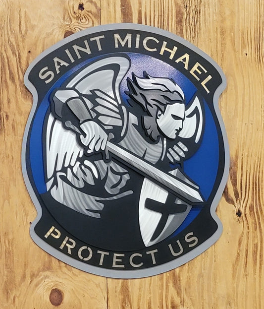 Saint Michael Protect Us Badge
