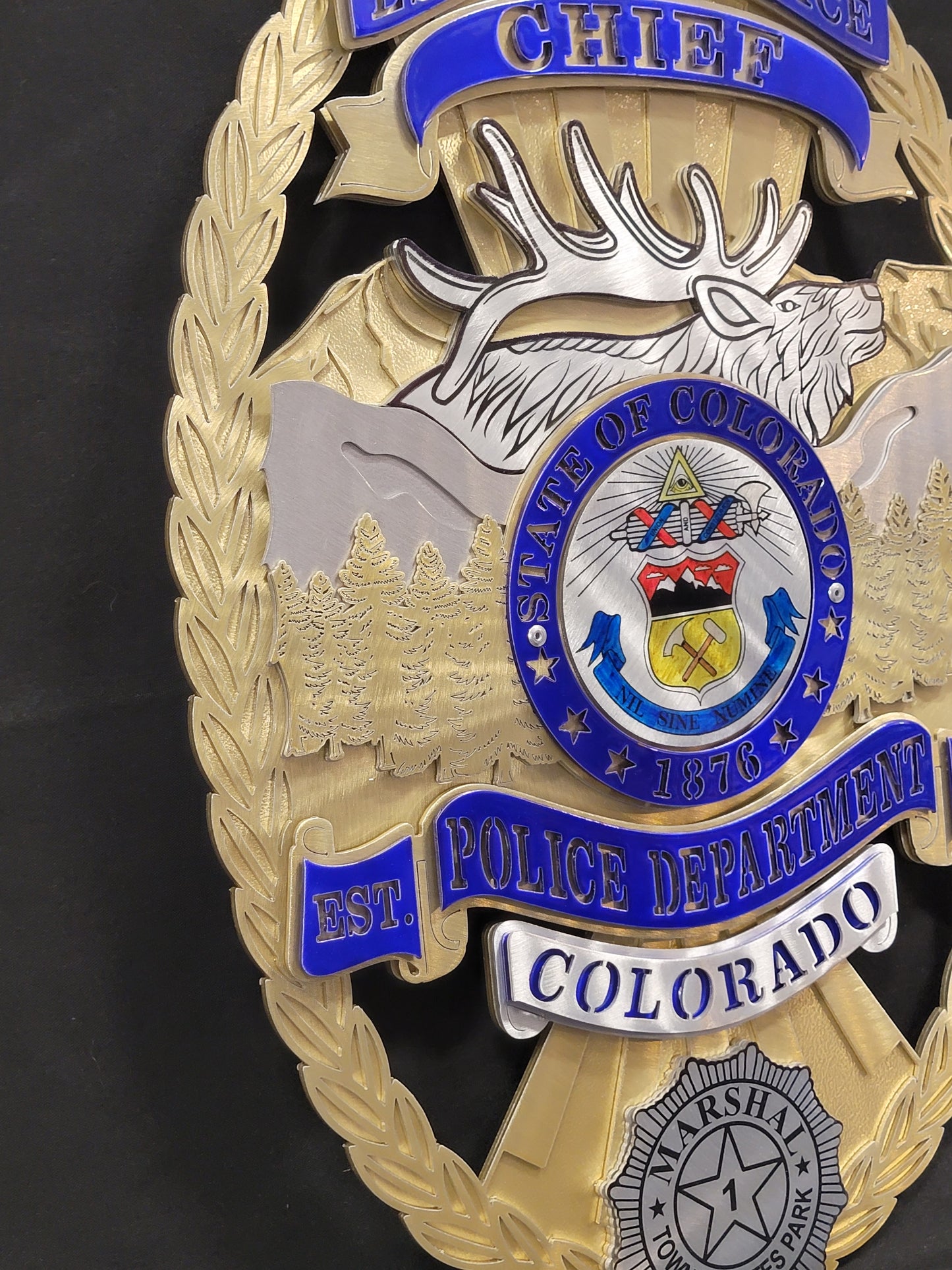 State Of Colorado Estes Park Police Chief Badge