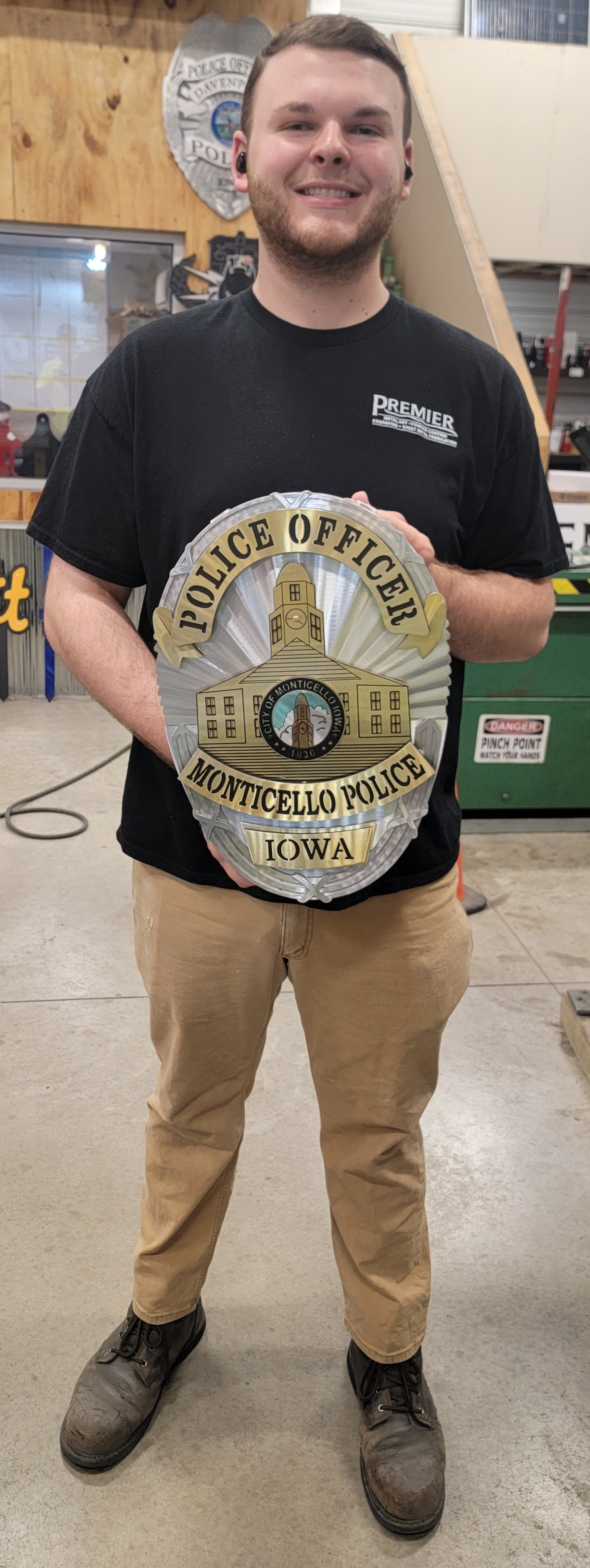 Monticello Iowa Police Officer Badge