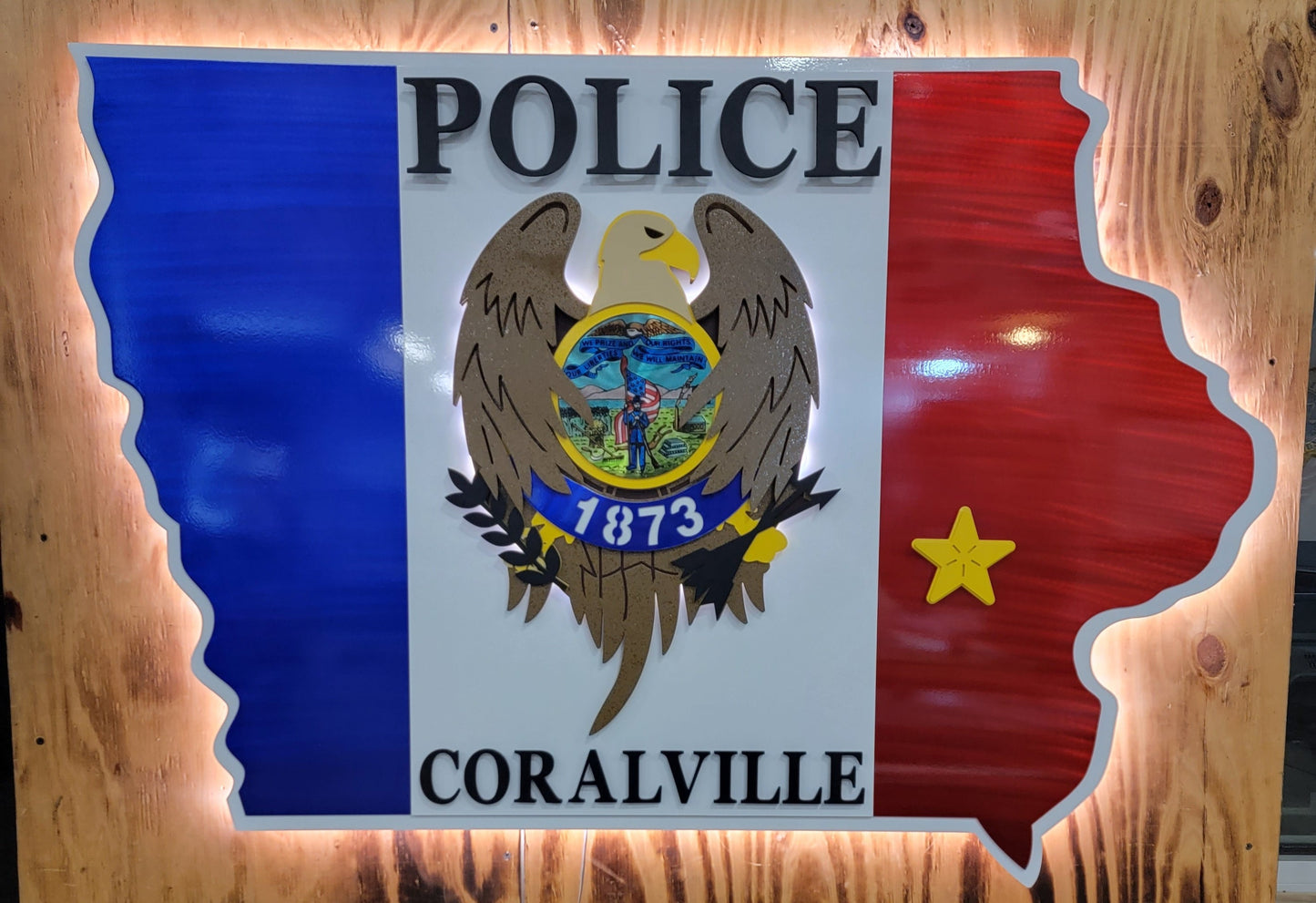 Coralville Police Iowa Shape With Eagle