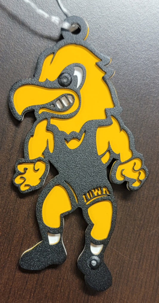Iowa Hawkeye "Herky" Wrestling I-Hawk Ornament