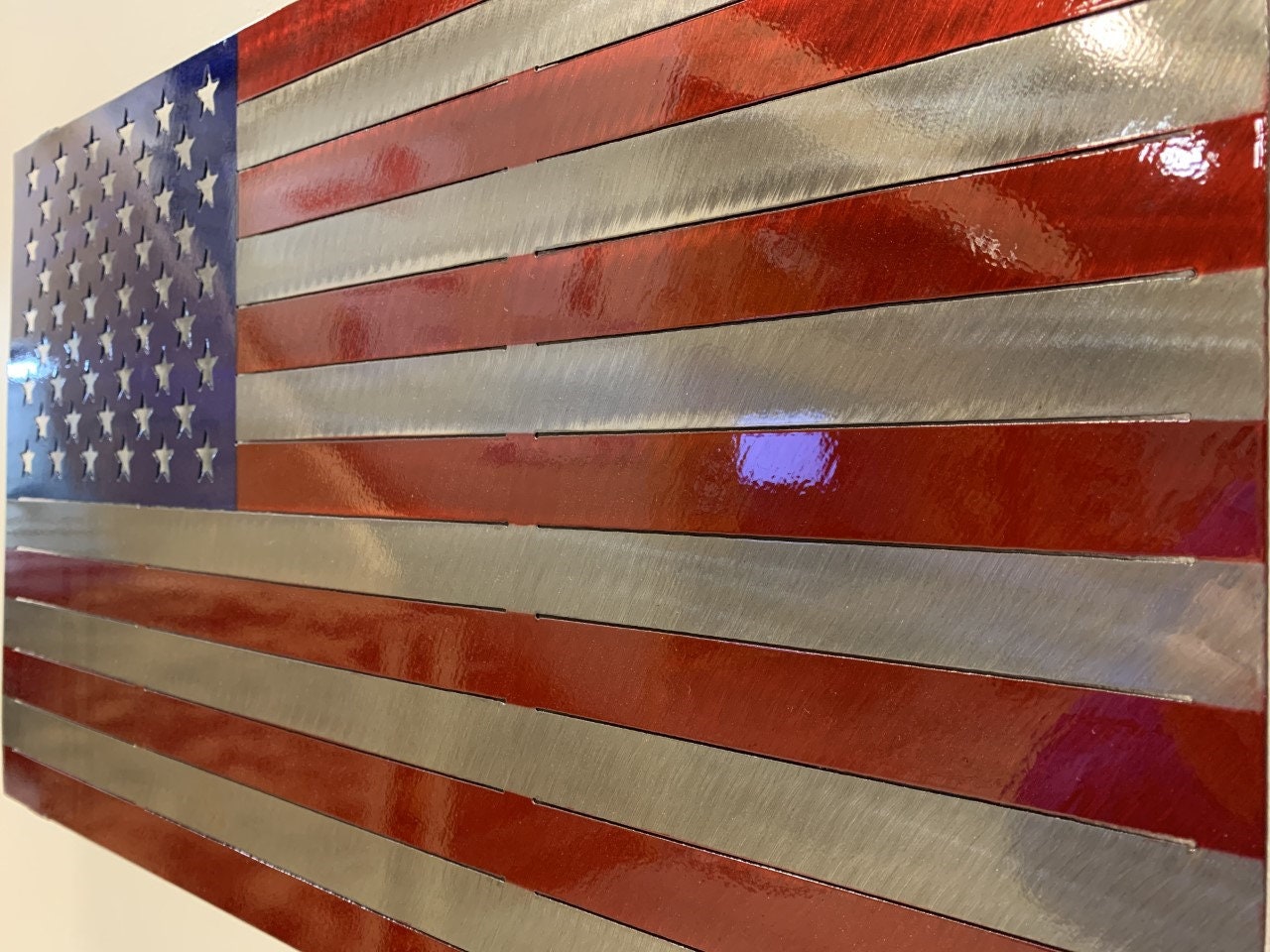 American Flag Metal Sign, Handmade in IOWA. This would be a great gift for someone serving or who is retired.