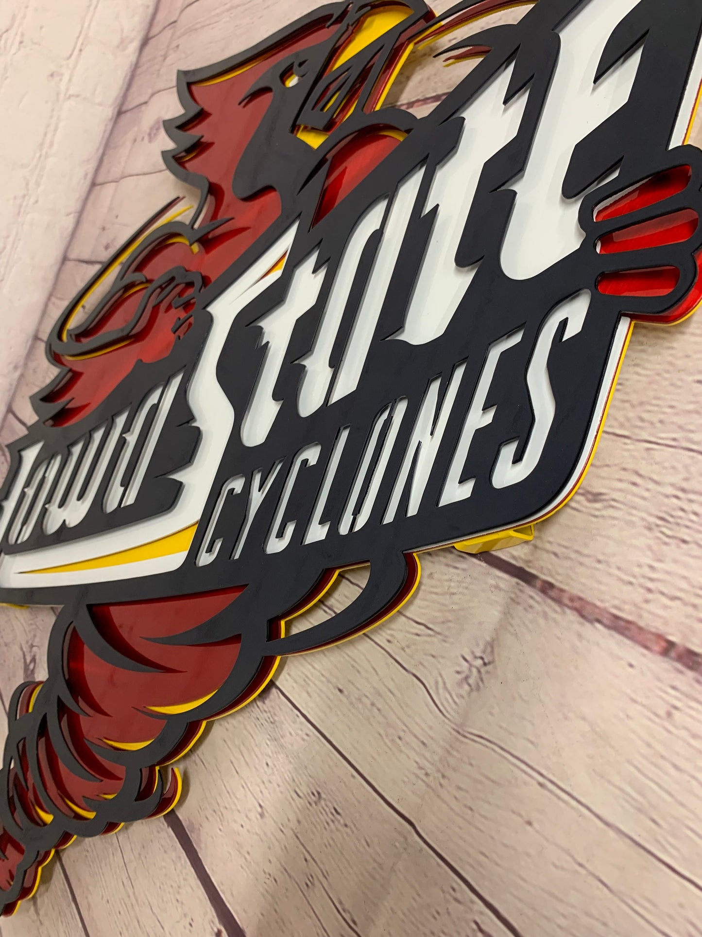 Iowa State Cyclones Metal Art | Vintage '95-'06 Logo | Premium rust-resistant aluminum | Ames, Iowa College wall decor | College yard signs