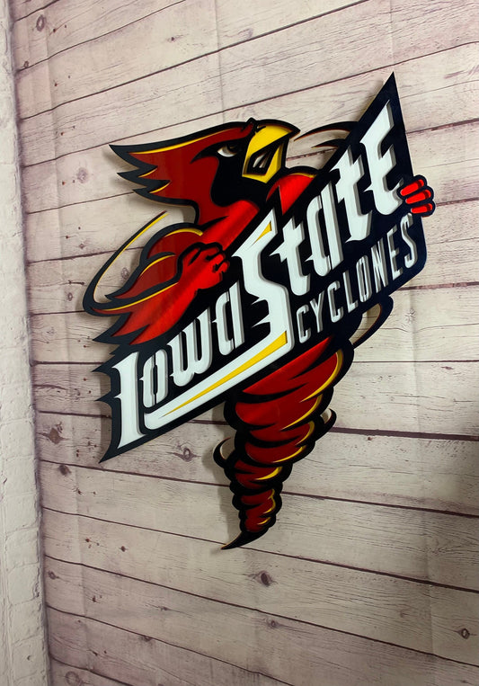 Iowa State Cyclones Metal Art | Vintage '95-'06 Logo | Premium rust-resistant aluminum | Ames, Iowa College wall decor | College yard signs